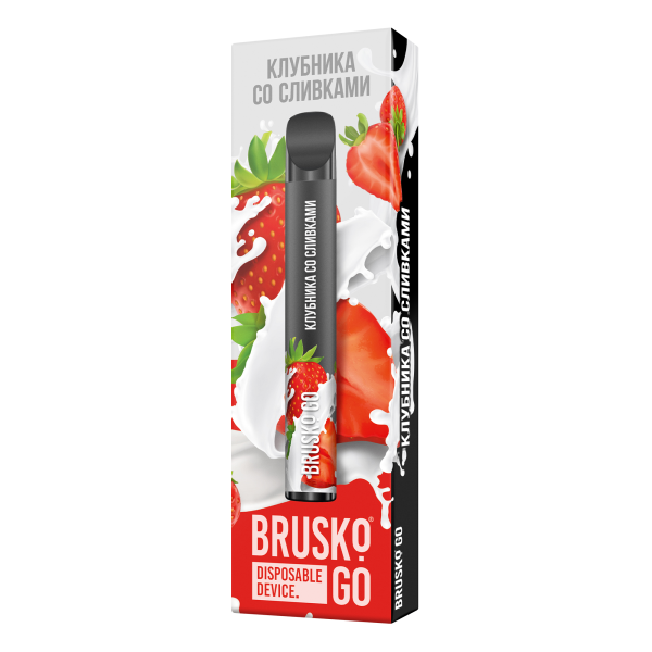 Одноразовая электронная сигарета Brusko Go Клубника Со Сливками 800 затяжек в Нижнем Новгороде