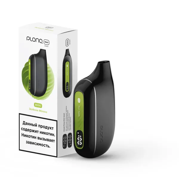 Plonq Max Smart Зеленое Яблоко (8000 Затяжек) 20 Мг в Нижнем Новгороде