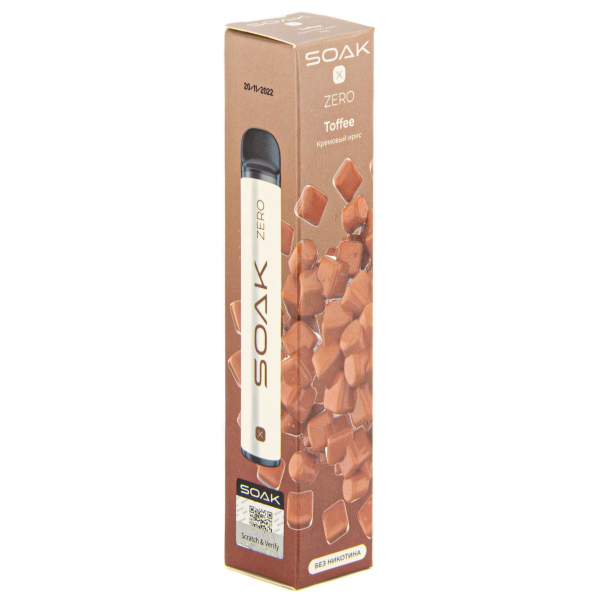 SOAK X ZERO Toffee 1500 затяжек (без никотина) в Нижнем Новгороде