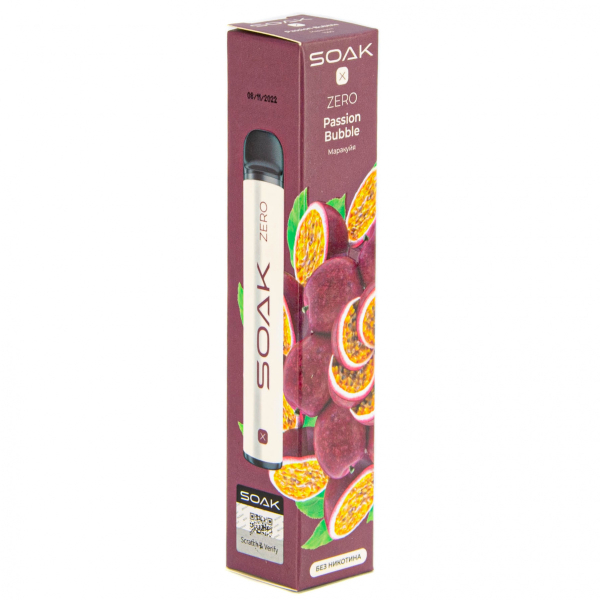 SOAK X ZERO Passion bubble 1500 затяжек (без никотина) в Нижнем Новгороде