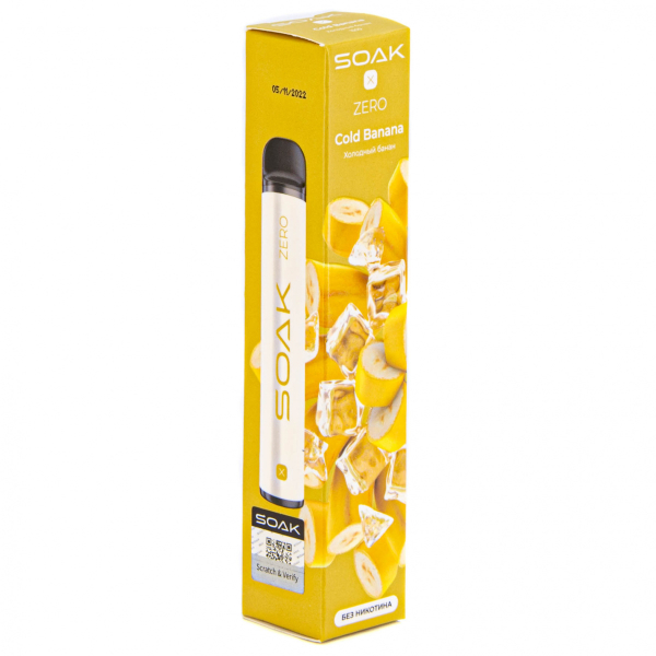 SOAK X ZERO Cold banana 1500 затяжек (без никотина) в Нижнем Новгороде