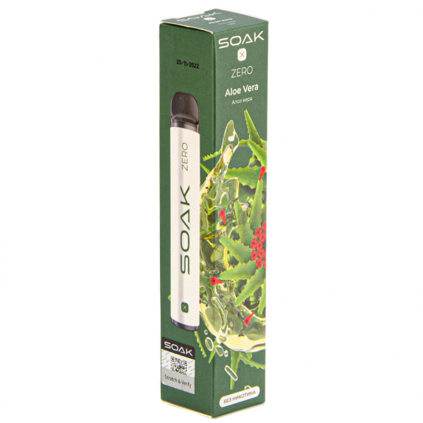 SOAK X ZERO Aloe vera 1500 затяжек (без никотина) в Нижнем Новгороде