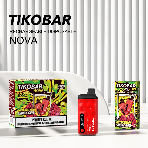 Электронка Tikobar Nova Арбузная Жвачка 10000 Затяжек в Нижнем Новгороде