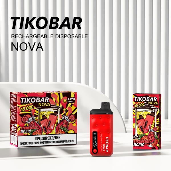 Электронка Tikobar Nova Клубничный Мохито 10000 Затяжек в Нижнем Новгороде