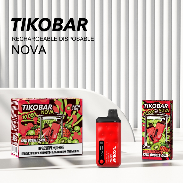 Электронка Tikobar Nova Клубника Киви Жвачка 10000 Затяжек в Нижнем Новгороде