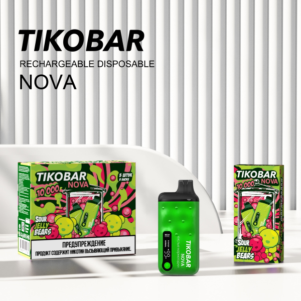 Электронка Tikobar Nova Кислые Мармеладки 10000 Затяжек в Нижнем Новгороде