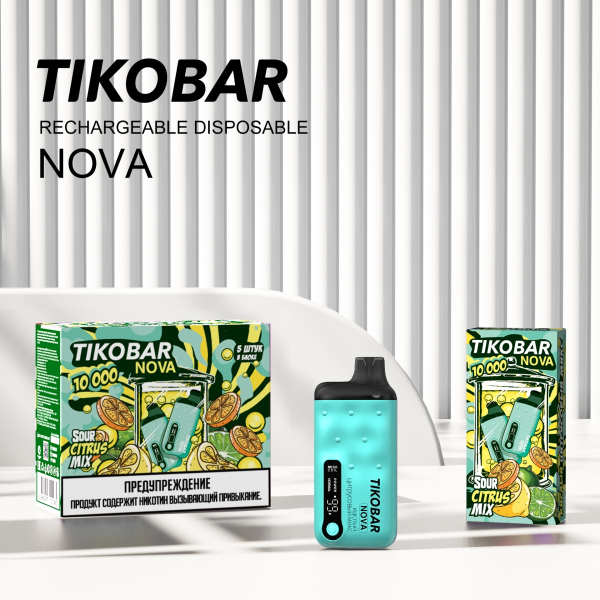 Электронка Tikobar Nova Кислый Цитрусовый Микс 10000 Затяжек в Нижнем Новгороде