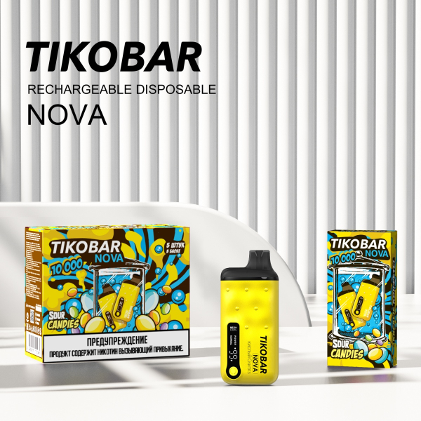 Электронка Tikobar Nova Кислые Конфеты 10000 Затяжек в Нижнем Новгороде