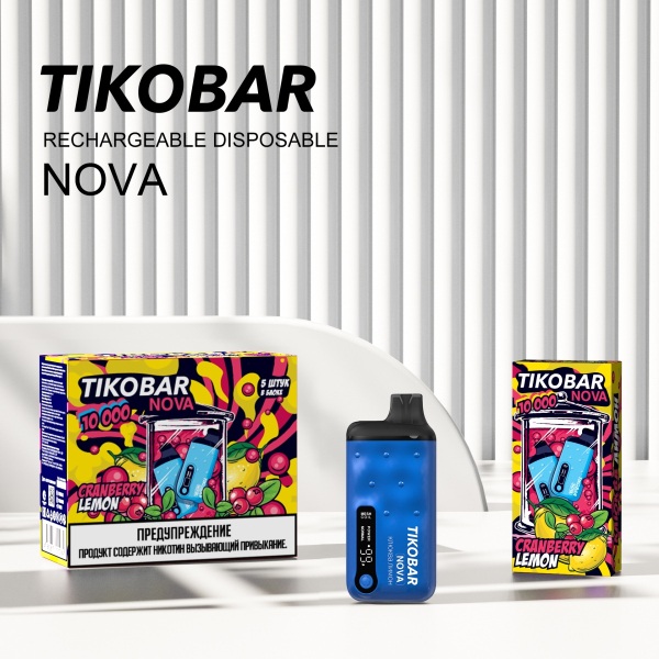 Электронка Tikobar Nova Клюква Лимон 10000 Затяжек в Нижнем Новгороде