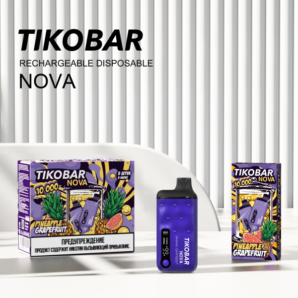 Электронка Tikobar Nova Ананас Грейпфрут 10000 Затяжек в Нижнем Новгороде