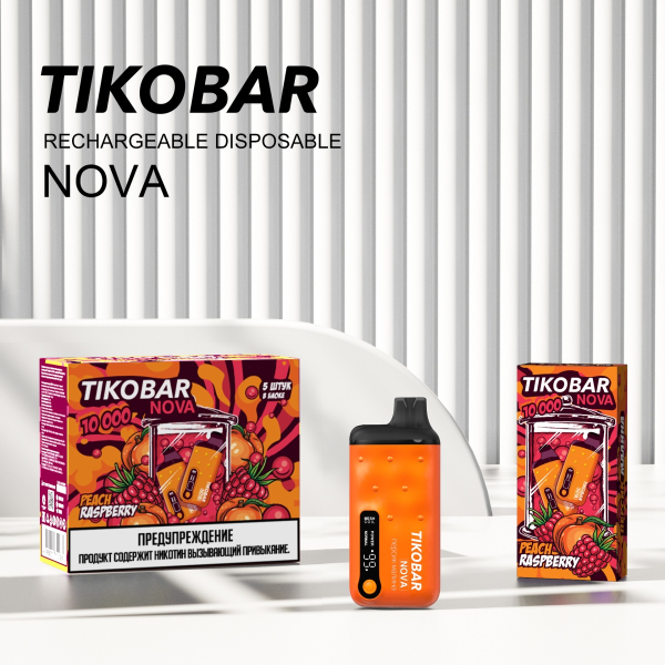 Электронка Tikobar Nova Персик Малина 10000 Затяжек в Нижнем Новгороде