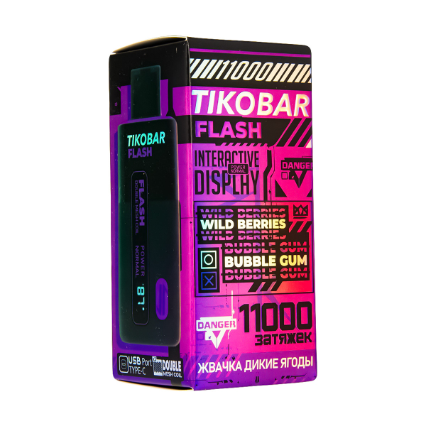 Электронка Tikobar Flash Жвачка Дикие Ягоды 11000 Затяжек в Нижнем Новгороде