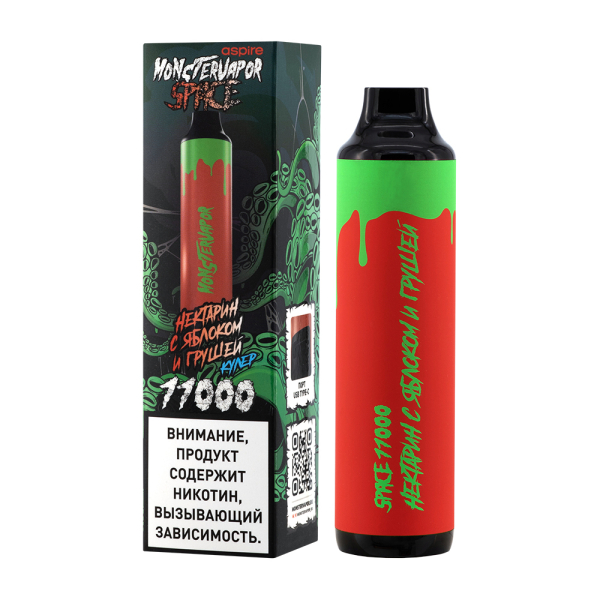 Электронка Monstervapor Space Нектарин Яблоко И Груша (11000 Затяжек) в Нижнем Новгороде