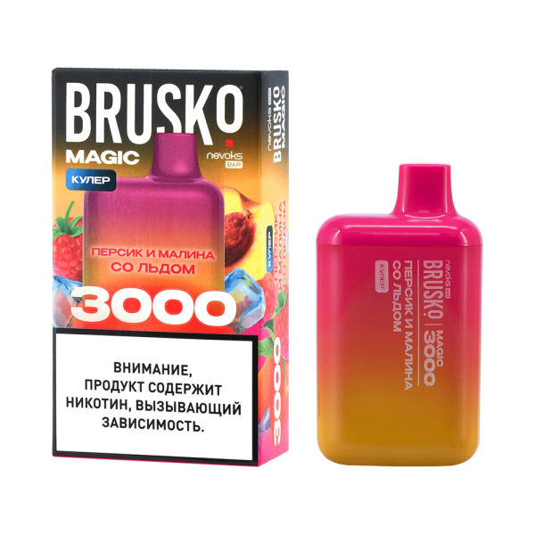 Электронка Brusko Magic Персик И Малина Со Льдом (3000 Затяжек) в Нижнем Новгороде