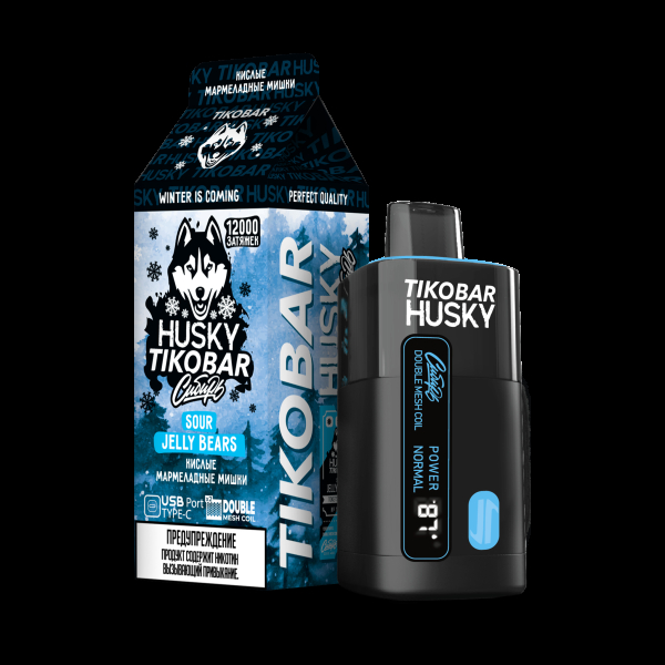 Электронка Tikobar Husky Сибирь Кислые Мармеладные Мишки 12000 Затяжек в Нижнем Новгороде