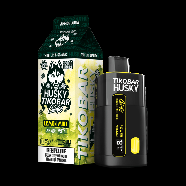 Электронка Tikobar Husky Сибирь Лимон Мята 12000 Затяжек в Нижнем Новгороде