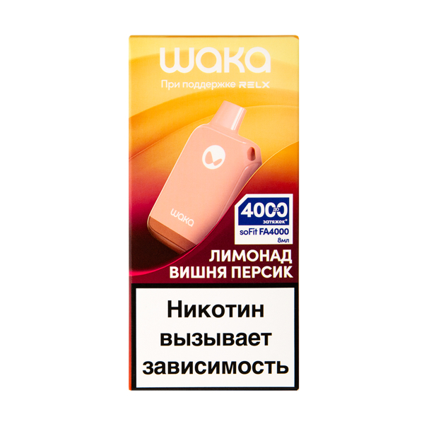 Электронка Waka Лимонад Вишня Персик (4000 Затяжек) в Нижнем Новгороде