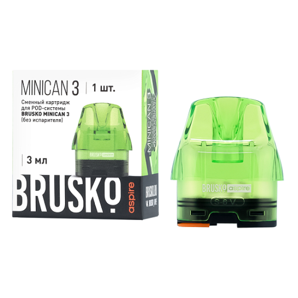 Сменный Картридж Brusko Minican 3, (Зелёный), 3 Мл, Упак. 1 Шт в Нижнем Новгороде