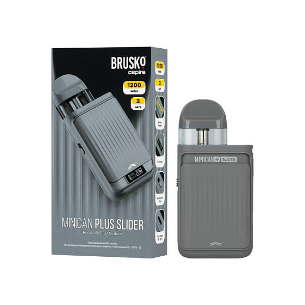 POD-система Brusko Minican Plus Slider Серый в Нижнем Новгороде