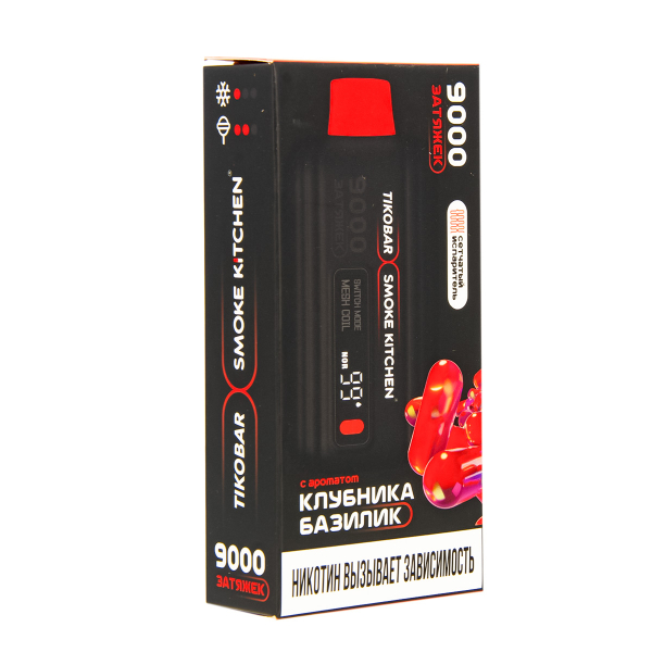 Электронка Tikobar X Smoke Kitchen Solo Клубника Базилик 9000 тяг в Нижнем Новгороде
