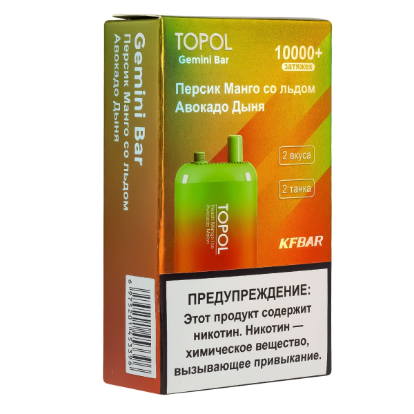 Электронка Topol Gemini Bar Peach Mango Ice | Avocado Melon 10000 тяг в Нижнем Новгороде