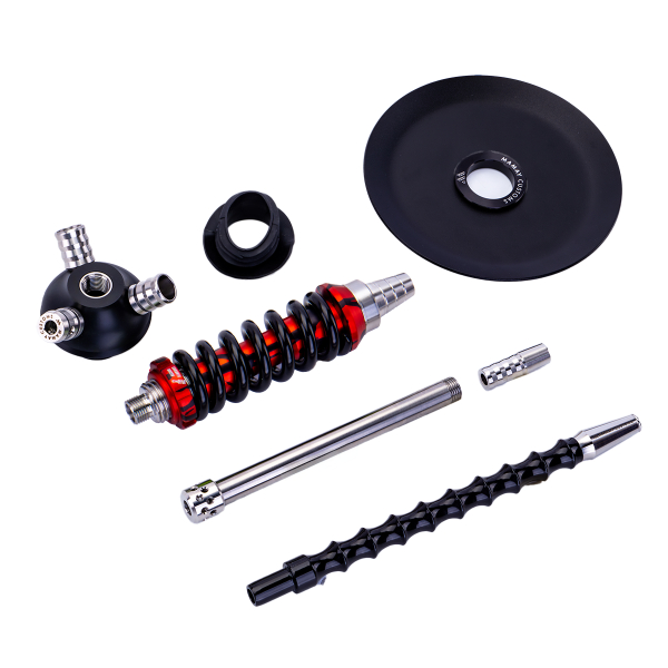 Кальян Mamay Customs Coilover Micro Чёрно Красный Сплеш в Нижнем Новгороде
