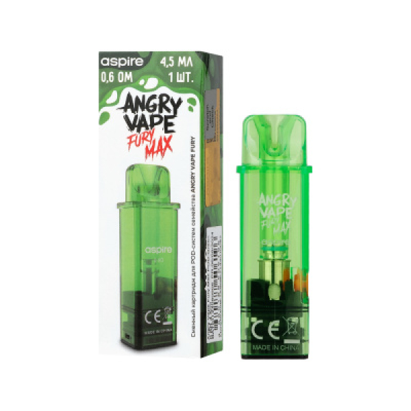 Картридж Angry Vape Fury Max Зелёный 45 мл 0.6 Ом ( 1 шт.) в Нижнем Новгороде