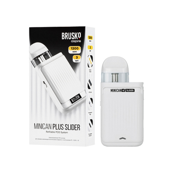 POD-система Brusko Minican      Plus Slider Белый в Нижнем Новгороде