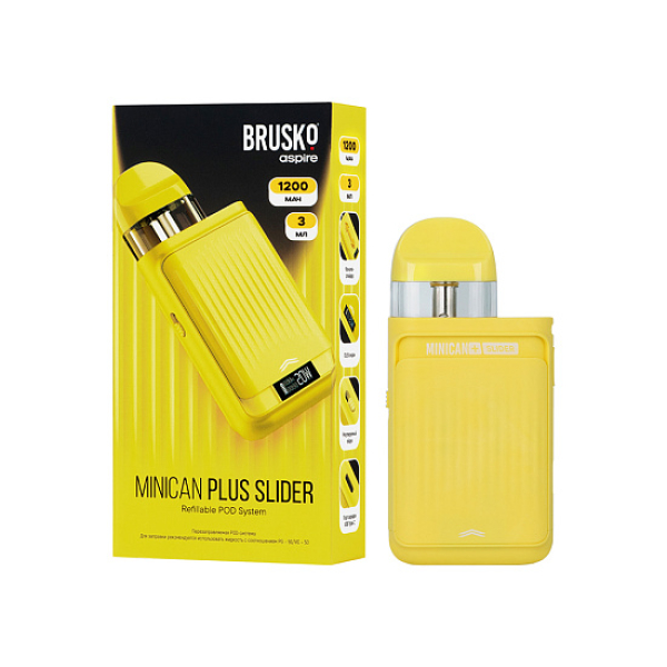 POD-система Brusko Minican      Plus Slider Жёлтый в Нижнем Новгороде