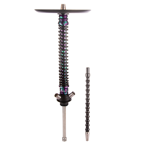Кальян Mamay Customs Coilover Большой  Пурпурный/бирюзовый Сплеш Чёрный в Нижнем Новгороде